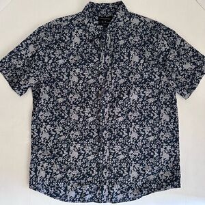 Banana Republic Dark Blue Floral Button Down Shirt